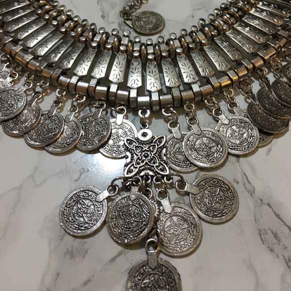 Silver Gypsy/Bohemian Statement Necklace - Picture 3 of 6