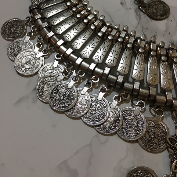 Silver Gypsy/Bohemian Statement Necklace - Picture 4 of 6