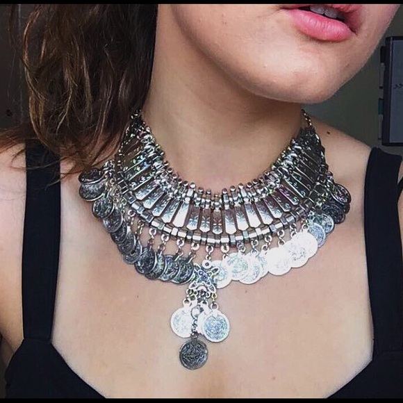 Silver Gypsy/Bohemian Statement Necklace - Picture 6 of 6