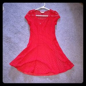 Red Lacey Skater Dress
