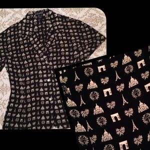 Escada Laurel French Paris Silk Top 38
