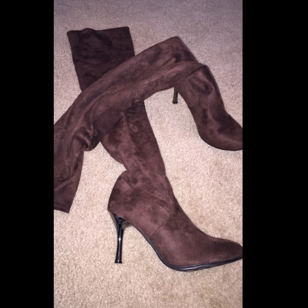 Over the knee suede boots