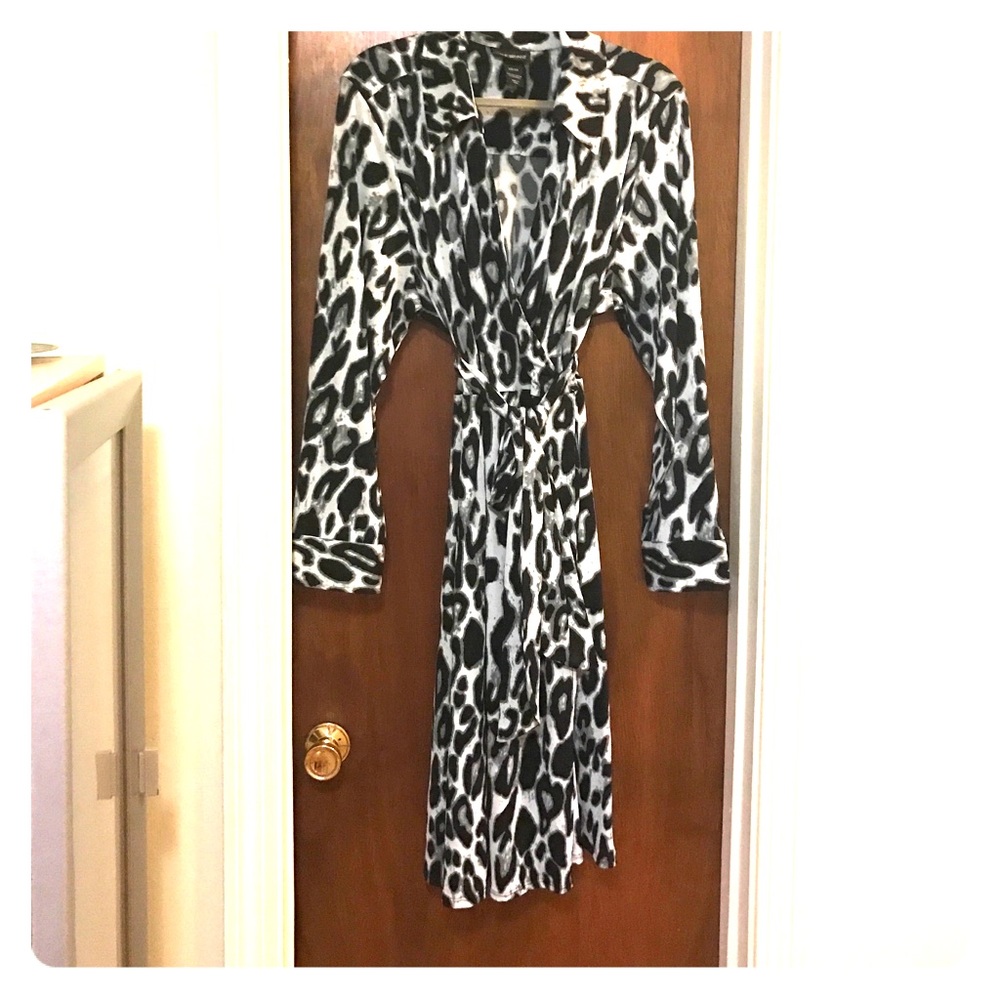 Leopard print wrap dress.