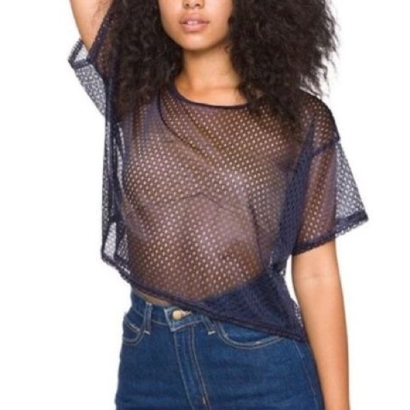 New Without Tags Mesh Crop-Top - Picture 3 of 3