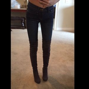 Over the knee suede boots