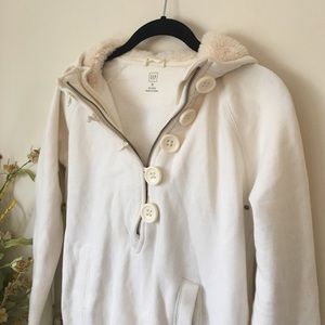 GAP Hoodie with Faux Fur Hood. Size Small.