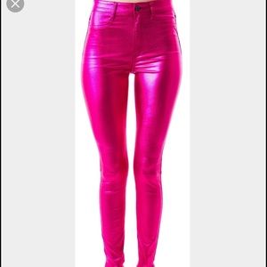 NWOT LIP SERVICE foil pant- fuchsia