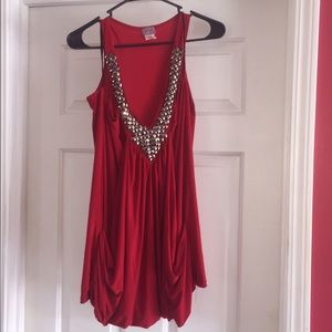 Cherry red top with bling