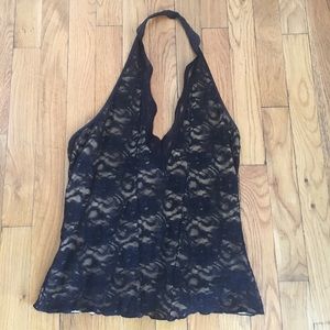 Black lace halter