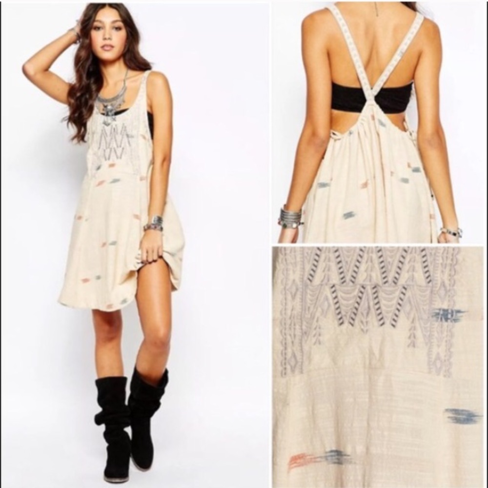 free people Arizona Embroidered Pocket Tunic Dress