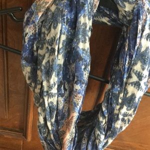 Patterned infinity scarf.