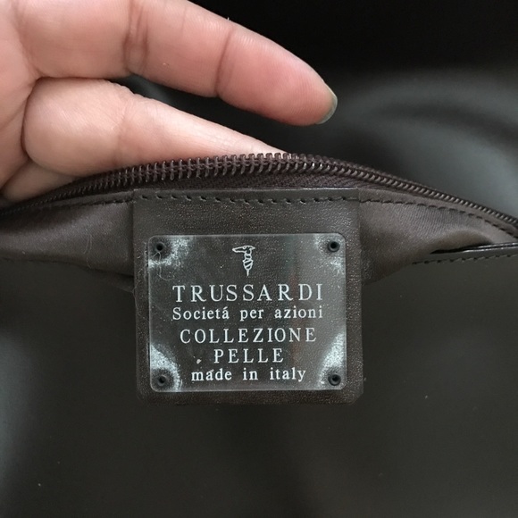 Trussardi dark brown leather handbag - Picture 4 of 8