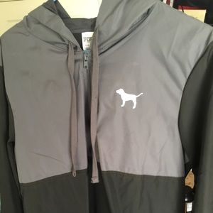 PINK anorack grey and black