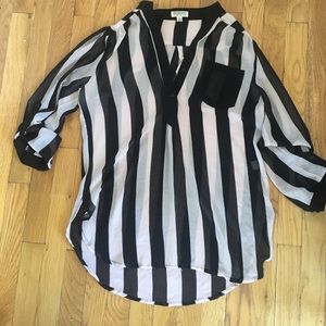 3/4 sleeve sheer top