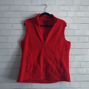 Eddie Bauer Red Fleece Zip Up