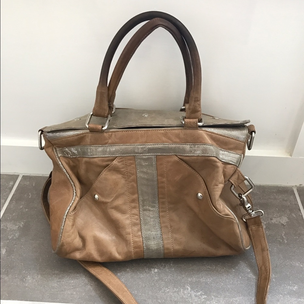 Beige and Silver Rebecca Minkoff Handbag