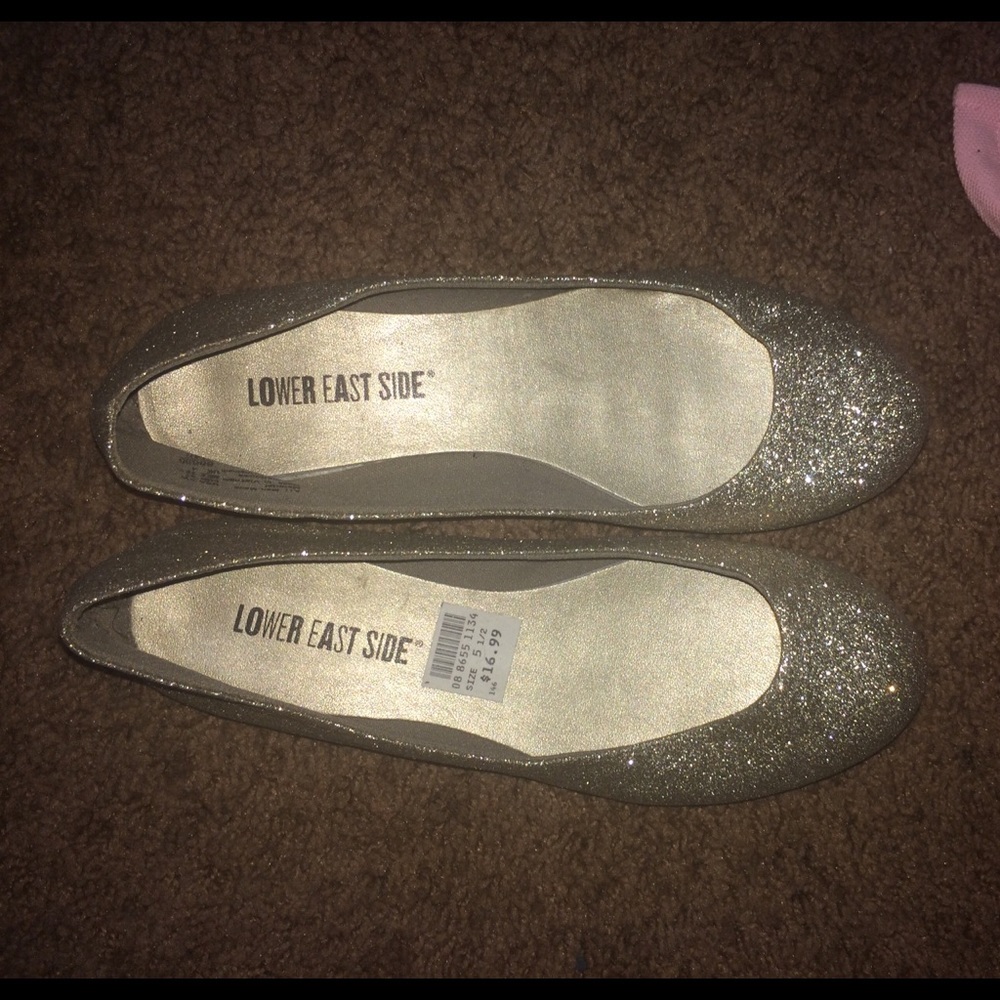 Lower East Side , Glittery Gold Flats
