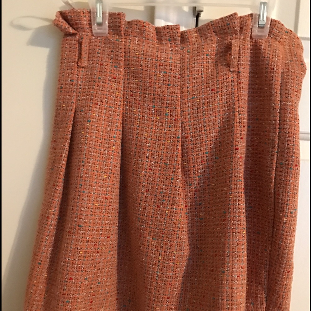 Blu pepper paper-bag waist light tweed skirt