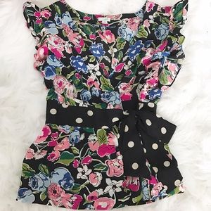 Anthropologie Odille Field of Fancy Floral Top