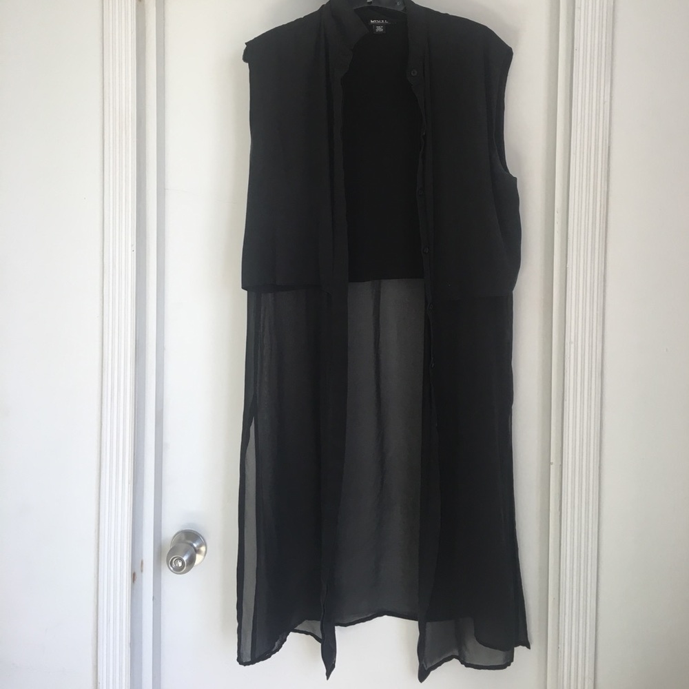 Long sheer button up top