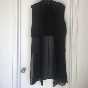 Long sheer button up top