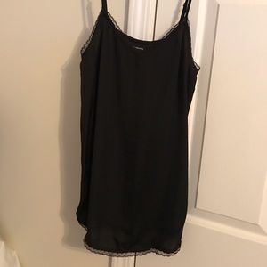 Lace detail black tank- Who What Wear