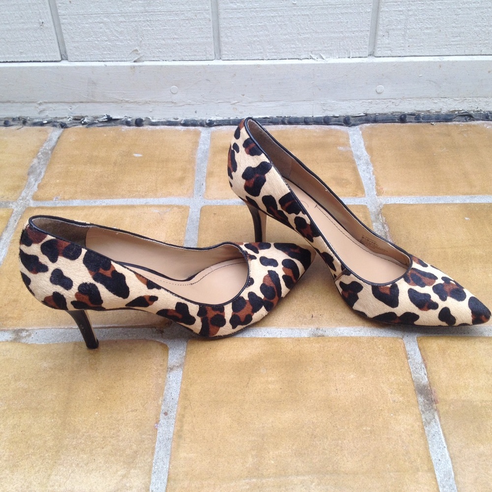 BCBGParis Women's 9.5 Leopard Heels