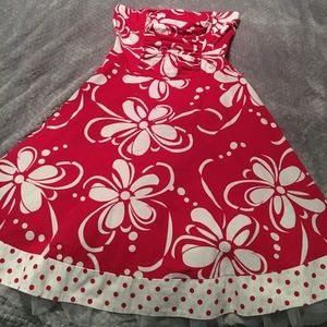 Ruby Rox red floral print full skirted dress