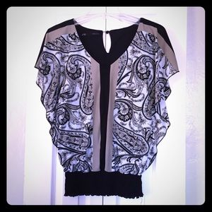 Maurices Flutter Paisley top
