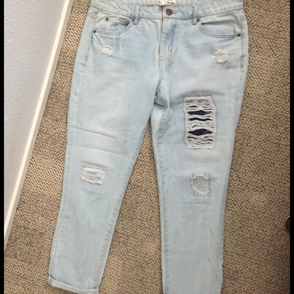 Distressed Boyfriend Jeans - Picture 1 of 2