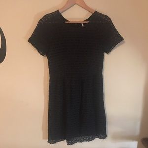 Free People Black Lace Short Dress