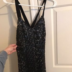 Spotlight by Warehouse matte sequin black dress