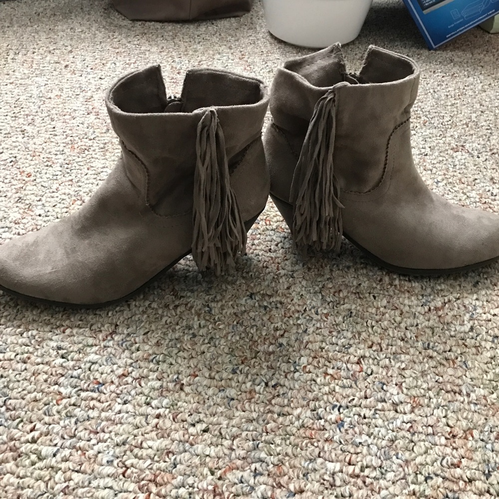 Gray booties