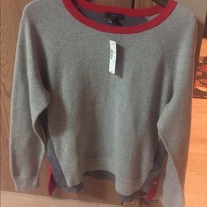 New with tags red and grey J. Crew sweater