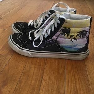 High top vans with beach design
