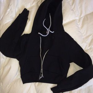 American Apparel Cropped Flex Fleece Zip Hoodie XS