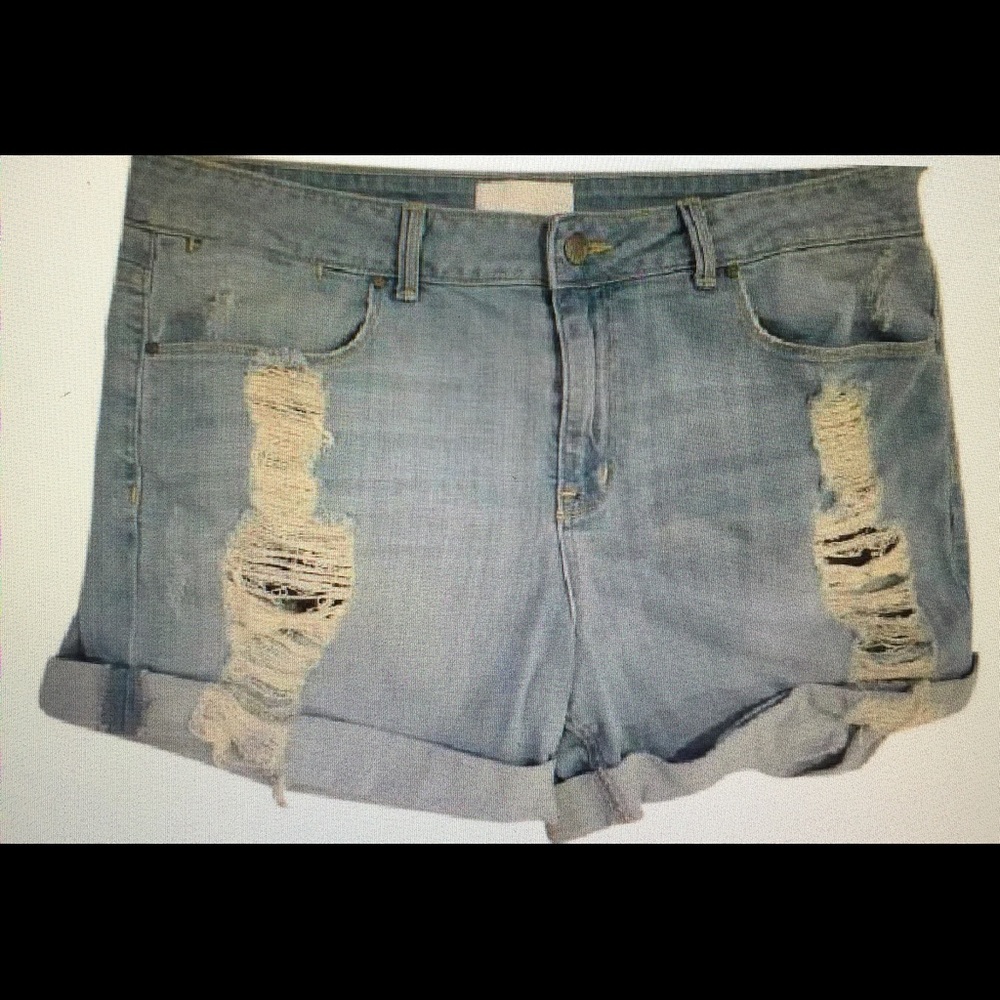 Fade To Blue Distressed cut off shorts