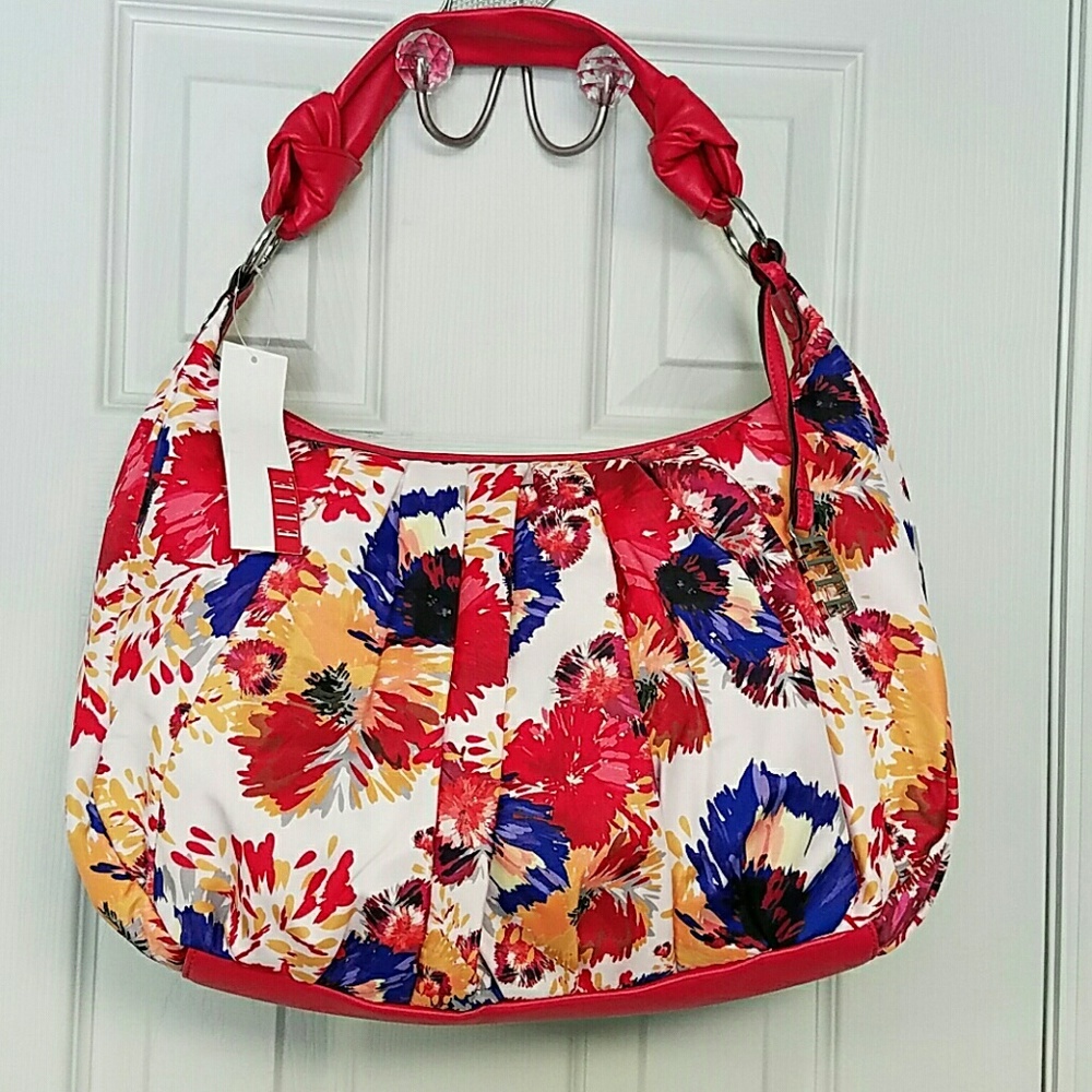 Elle Colorful Bouquet Print Hobo Purse