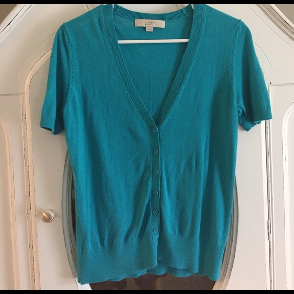 LOFT blue green top - Picture 1 of 4