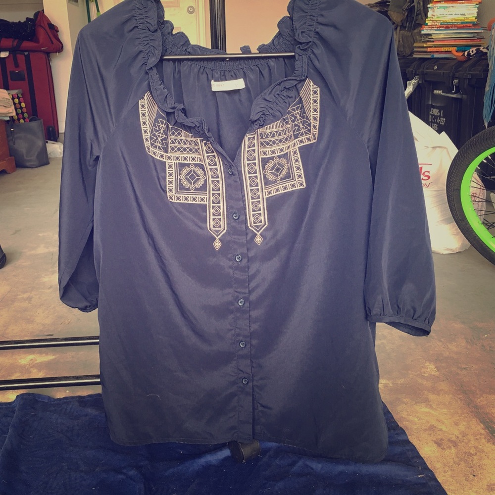 Old Navy Boho Embroidered Blouse