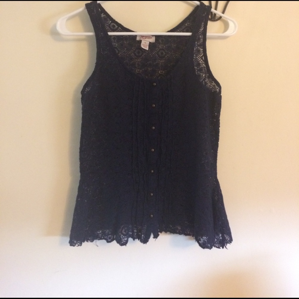 Blue lace tank top
