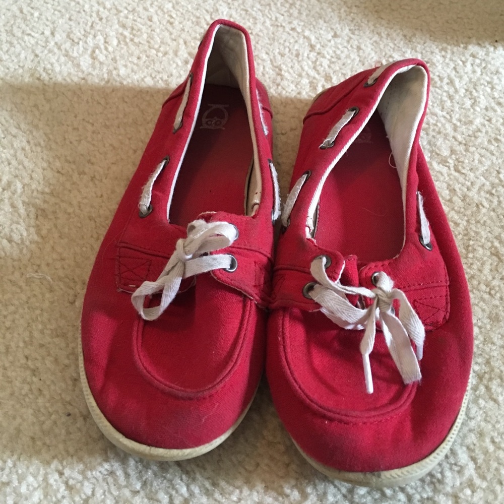 Red slip-ons