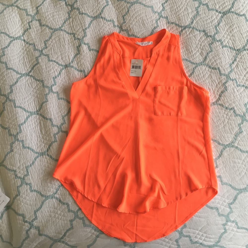 Hot coral blouse with tags