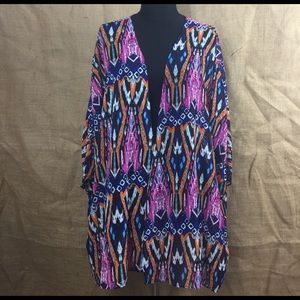 Multi colored printed kimono.