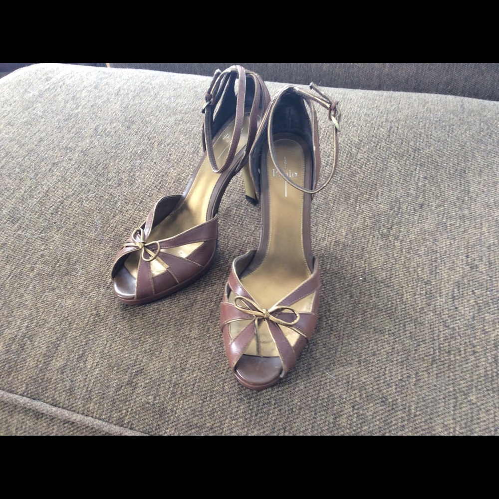 Brown Ankle Strap Heels