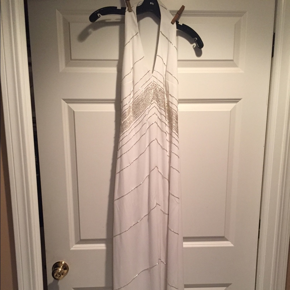 White Front Slit Gown/Prom Dress
