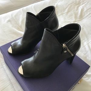 Stuart Weitzman black nappa booties