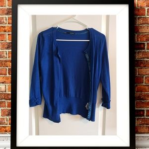 Royal blue button up cardigan
