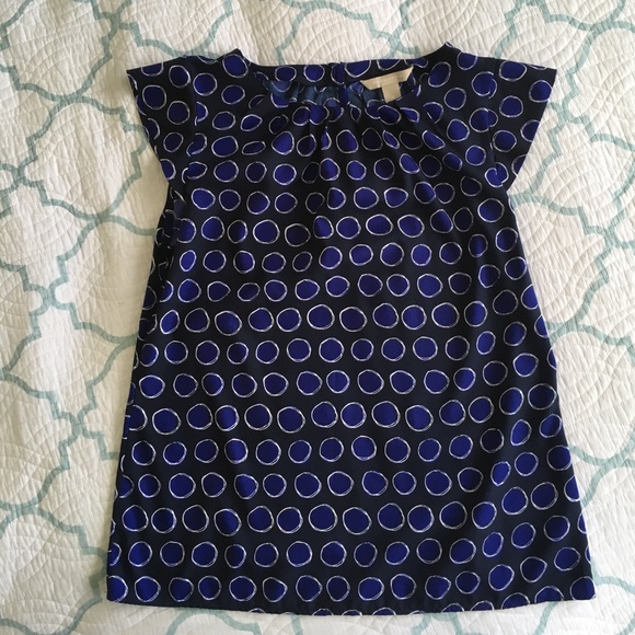 Navy polka dot cap sleeve top - Picture 1 of 2
