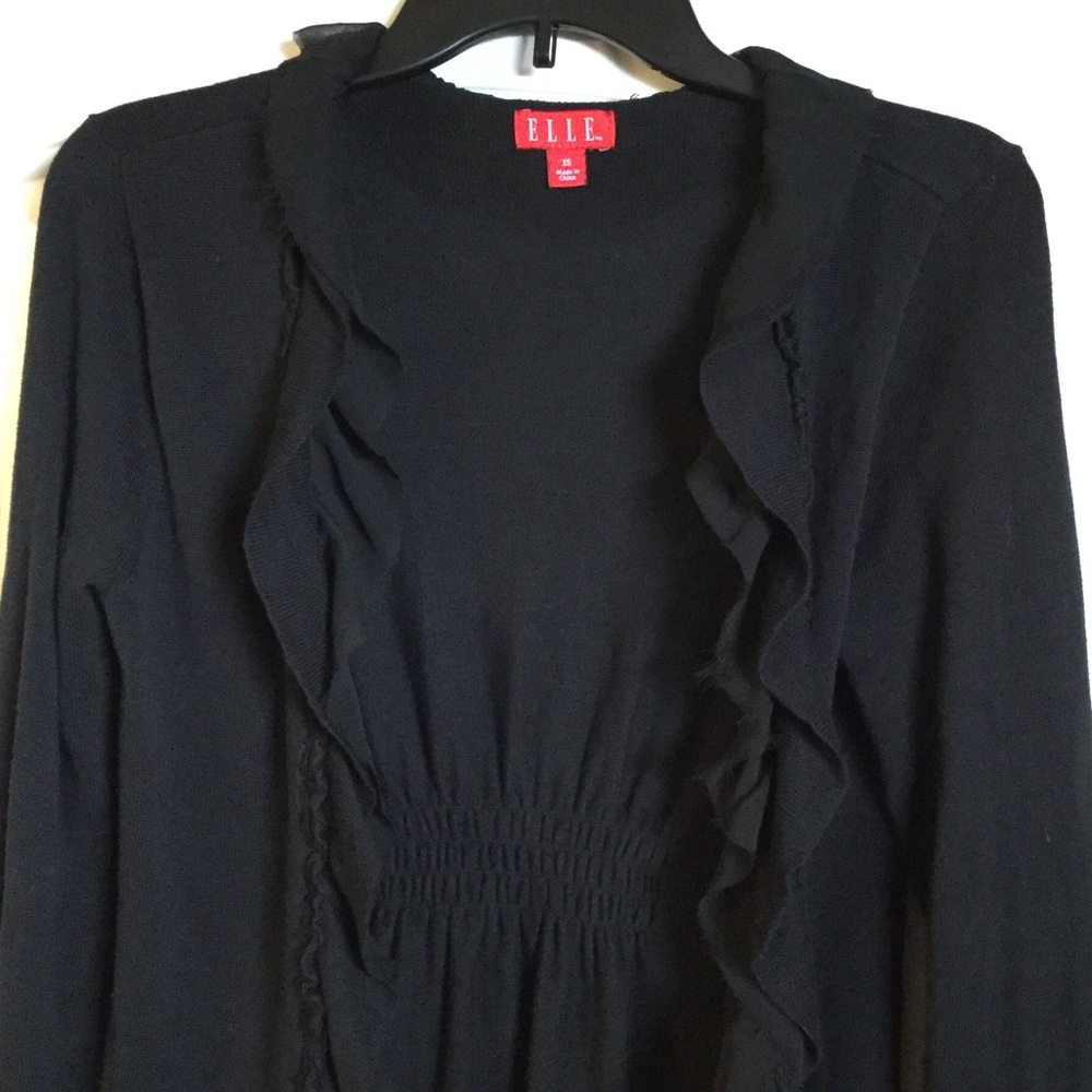 ELLE black ruffled Cardigan